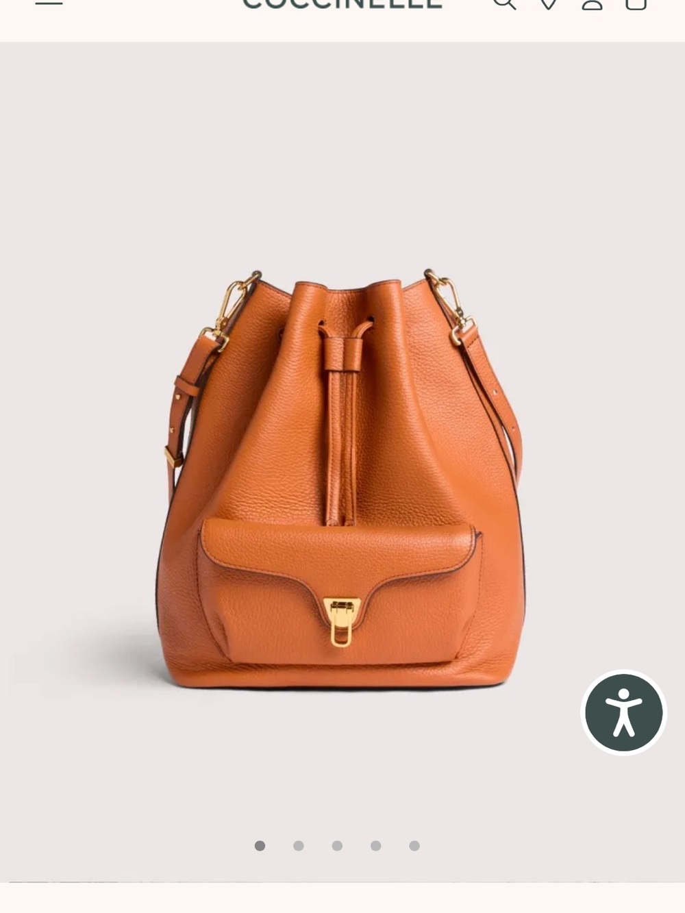 Coccinelle Large Beat Bucket Bag in Crab